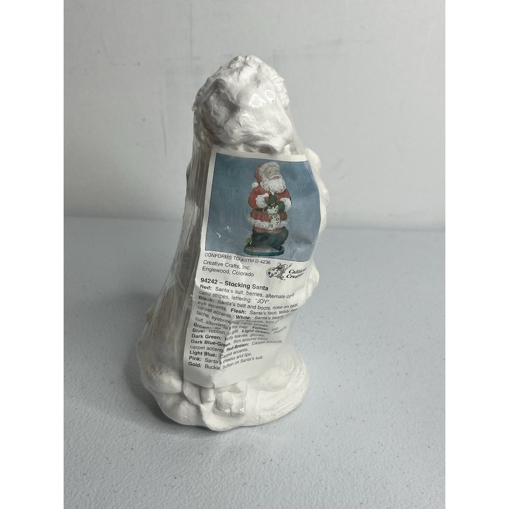 Vtg California Creations Stocking Santa‎ 94242 Plaster Figure Ready To Paint